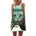 BHflutter Flamingo Print White Chiffon Dress Women Fashion Sleeveless Casual Summer Dress Ladies Mini Cute Party Dress Vestidos