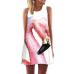 BHflutter Women Dress 2018 New Arrival Rose Print Sleeveless Summer Dress O neck Casual Loose Mini Chiffon Dresses Vestidos