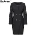 BeAvant Split flare sleeve lace up blazer dress Women OL short black dress party 2018 Sexy autumn winter dress elegant vestidos