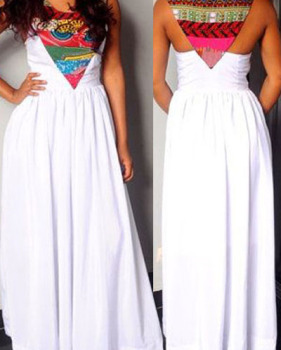 Bohemian Round Neck Sleeveless Printed Qmilch Ankle Length Dress Bohemian Round Neck Sleeveless Printed Qmilch Ankle Length Dress