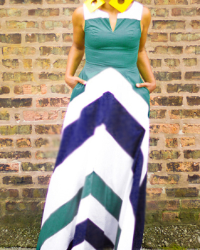 Bohemian V Neck Sleeveless Striped Printed Blue Polyester Ankle Length Dress Bohemian V Neck Sleeveless Striped Printed Blue Polyester Ankle Length Dress