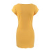 Button solid color package hip one-step dress sexy women's short sleeve dress #95127