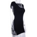 Button solid color package hip one-step dress sexy women's short sleeve dress #95128