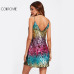 COLROVIE Colorful Sequin Party Club Dress Women Sexy A Line Mini Summer Cami Dresses Fashion Sleeveless V Neck Hot Dress