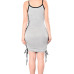 Casual Boat Neck Spaghetti Strap Sleeveless Lace-up Hollow-out Grey Cotton Sheath Knee Length Dress Casual Boat Neck Spaghetti Strap Sleeveless Lace-up Hollow-out Grey Cotton Sheath Knee Length Dress