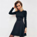 Casual Fall 2018 Women Long Sleeve Bodycon Party Dresses Autumn Winter Slimming Elegant Temperament Quality Mini Dress