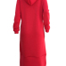 Casual Hooded Collar Letters Printed Red Polyester Mid Calf Dress Casual Hooded Collar Letters Printed Red Polyester Mid Calf Dress