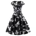 Casual Summer Dress Women  Short Sleeve Hepburn 50s 60s Vintage Elegant Swing Party Dresses Plus Size Floral Slim Vestidos