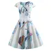 Casual Summer Dress Women  Short Sleeve Hepburn 50s 60s Vintage Elegant Swing Party Dresses Plus Size Floral Slim Vestidos