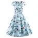 Casual Summer Dress Women  Short Sleeve Hepburn 50s 60s Vintage Elegant Swing Party Dresses Plus Size Floral Slim Vestidos