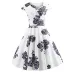 Casual Summer Dress Women  Short Sleeve Hepburn 50s 60s Vintage Elegant Swing Party Dresses Plus Size Floral Slim Vestidos