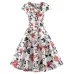Casual Summer Dress Women  Short Sleeve Hepburn 50s 60s Vintage Elegant Swing Party Dresses Plus Size Floral Slim Vestidos