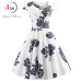 Casual Summer Dress Women  Short Sleeve Hepburn 50s 60s Vintage Elegant Swing Party Dresses Plus Size Floral Slim Vestidos