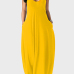 Casual V Neck Asymmetrical Yellow Blending Floor Length Dress Casual V Neck Asymmetrical Yellow Blending Floor Length Dress