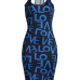 Charming U-shaped Neck Sleeveless Printed Blue Qmilch Sheath Knee Length Dress Charming U-shaped Neck Sleeveless Printed Blue Qmilch Sheath Knee Length Dress