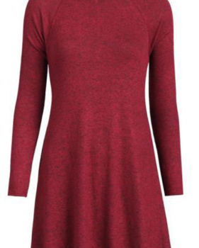Cheap Fashion O Neck Long Sleeves Red Cotton Blend A Line Mini Dress Cheap Fashion O Neck Long Sleeves Red Cotton Blend A Line Mini Dress