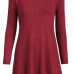 Cheap Fashion O Neck Long Sleeves Red Cotton Blend A Line Mini Dress Cheap Fashion O Neck Long Sleeves Red Cotton Blend A Line Mini Dress