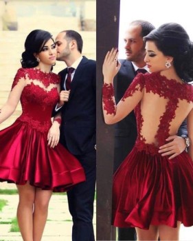 Cheap Sexy O Neck Long Sleeves Backless Mesh-lace Patchwork Red Polyester Mini Dress Cheap Sexy O Neck Long Sleeves Backless Mesh-lace Patchwork Red Polyester Mini Dress