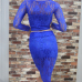 Cheap Sexy O Neck Long Sleeves Patchwork Blue Lace Knee Length Dress Cheap Sexy O Neck Long Sleeves Patchwork Blue Lace Knee Length Dress