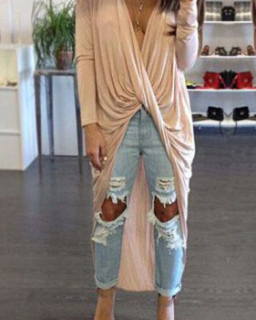 Cheap Sexy V Neck Long Sleeves Kahki Polyester A Line Mini Dress Cheap Sexy V Neck Long Sleeves Kahki Polyester A Line Mini Dress