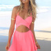 Cheap Sexy V Neck Spaghetti Strap Sleeveless Pink Cotton Mini Dress Cheap Sexy V Neck Spaghetti Strap Sleeveless Pink Cotton Mini Dress