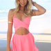 Cheap Sexy V Neck Spaghetti Strap Sleeveless Pink Cotton Mini Dress Cheap Sexy V Neck Spaghetti Strap Sleeveless Pink Cotton Mini Dress
