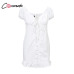 Conmoto White Bodycon Dress Women Sexy Short Sleeve Dress Feminino Ruffle Lace up Mini Dress Vestidos