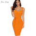 Deer Lady 2019 Bandage Dress New Arrivals Summer Yellow Bodycon Dress V Neck Spaghetti Strap Autumn Bandage Dress Party Women