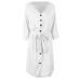 Dicloud Sexy linen dresses women summer 2019 fashion v neck sexy midi vestidos off white beach party wrap dresses female