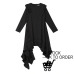 [EAM] 2019 New Spring  Summer Round Neck Long Sleeve Ruffles Split Joint Irregular Hem Loose Dress Women Fashion Tide JI045