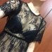 EFINNY Summer Dress Women Hollow Out Transparent Dress Casual Sleeve Beach Dress O Neck Vestido