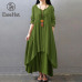 EaseHut Vintage Women Casual Loose Dress Solid Long Sleeve Boho Ethnic Autumn Long Maxi Dresses Plus Size Retro vestido mujer