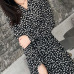 Elegant V-neck Print Chiffon Dress Spring Flare Sleeve Ruffles Elastic Slim Waist Female Midi Dress 2019 Chic Vestidos