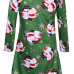 Euramerican Round Neck Long Sleeves Christmas Theme Printed Green Polyester Knee Length Dress Euramerican Round Neck Long Sleeves Christmas Theme Printed Green Polyester Knee Length Dress