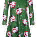 Euramerican Round Neck Long Sleeves Christmas Theme Printed Green Polyester Knee Length Dress Euramerican Round Neck Long Sleeves Christmas Theme Printed Green Polyester Knee Length Dress