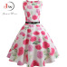 Floral Print Summer Dress Women  Vintage Elegant Swing Rockabilly Party Dresses Plus Size Casual Midi Tunic Runway Dress