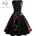 Floral Print Summer Dress Women  Vintage Elegant Swing Rockabilly Party Dresses Plus Size Casual Midi Tunic Runway Dress