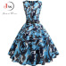 Floral Print Summer Dress Women  Vintage Elegant Swing Rockabilly Party Dresses Plus Size Casual Midi Tunic Runway Dress