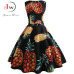 Floral Print Summer Dress Women  Vintage Elegant Swing Rockabilly Party Dresses Plus Size Casual Midi Tunic Runway Dress