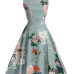 Floral Print Women Summer Dress Hepburn 50s 60s Retro Swing Vintage Dress A-Line Party Dresses With Belt jurken Plus Size