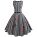 Floral Print Women Summer Dress Hepburn 50s 60s Retro Swing Vintage Dress A-Line Party Dresses With Belt jurken Plus Size