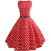 Floral Print Women Summer Dress Hepburn 50s 60s Retro Swing Vintage Dress A-Line Party Dresses With Belt jurken Plus Size