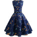 Floral Print Women Summer Dress Hepburn 50s 60s Retro Swing Vintage Dress A-Line Party Dresses With Belt jurken Plus Size