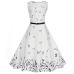 Floral Print Women Summer Dress Hepburn 50s 60s Retro Swing Vintage Dress A-Line Party Dresses With Belt jurken Plus Size