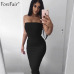 Forefair Sexy Long Dress Women Summer 2019 Club Wrap Strapless Bodycon Dress White Black Red Party Tube Dress Women