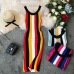 Gagarich Striped Fashion Women Dresses 2019 Spring Summer Robe Femme Bodycon Sweater Dress Sleeveless Stretch Knitted Vestidos