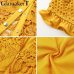 Glamaker Hollow out sexy yellow long dress Women white lace ruffle maxi night dress Bodycon summer red holiday party beach dress