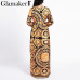 Glamaker Vintage split sexy boho dress Women summer elegant print maxi dress long sleeve paisley 2019 long robe party club dress