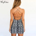 Hugcitar backless hollow out sexy bodycon dresses 2018 autumn women fashion club snakeskin print mini club dress