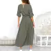 KANCOOLD Dress Women Long Sleeve V Neck Split Solid Sashes fashion Dresses Ladies Casual Loose Maxi dress women 2018AUG3
